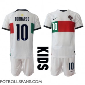 Portugal Bernardo Silva #10 Replika Bortatröja Barn VM 2022 Kortärmad (+ Korta byxor)
